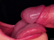 CLOSE UP: Rub your DICK on my TONGUE and CUM in MOUTH! Sensual Licking and Teasing the FRENULUM ASMR 10/16