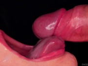 CLOSE UP: Rub your DICK on my TONGUE and CUM in MOUTH! Sensual Licking and Teasing the FRENULUM ASMR 14/16