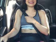 Beautiful girl masturbates in the car on the way home 11/16
