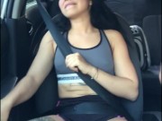Beautiful girl masturbates in the car on the way home 16/16