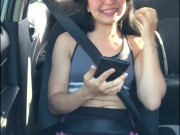 Beautiful girl masturbates in the car on the way home 9/16