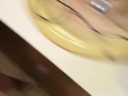 Piss Slut pissing into her microphone trying to hear her piss! 16/16