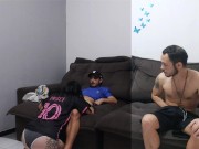 my husband lost me in the bet and I had to stay with his friend in front of him 5/16