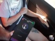 naughty and horny girl uses vibrator on the way home. 10/16