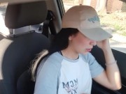 naughty and horny girl uses vibrator on the way home. 2/16