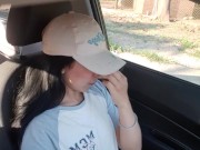 naughty and horny girl uses vibrator on the way home. 3/16