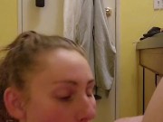 Young Milf Sucks Dick in Strangers Bathroom 6/16