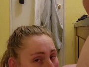 Young Milf Sucks Dick in Strangers Bathroom 8/16