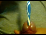 Urethral insertion with toothbrush 10/16