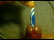 Urethral insertion with toothbrush 12/16