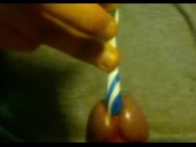 Urethral insertion with toothbrush 13/16