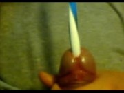 Urethral insertion with toothbrush 4/16