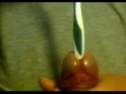 Urethral insertion with toothbrush 5/16