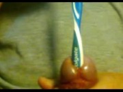 Urethral insertion with toothbrush 7/16