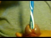Urethral insertion with toothbrush 8/16