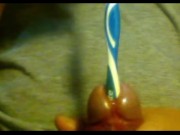 Urethral insertion with toothbrush 9/16