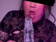 Fat Ass Asian Bounces on Monster Dildo 16/16