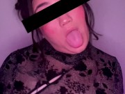 Fat Ass Asian Bounces on Monster Dildo 2/16