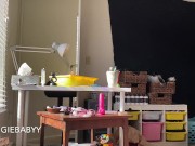 spying on me cleaning my room naked - full video! voyeur fantasy pov 4/16