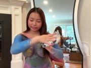 ASIAN BABE TITTIES OUT! TRANSPARENT TRY ON HAUL (NO UNDIES) 😳🎨 4/16