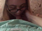 Teen Sister Practicing Her First Blowjob On Cam 3/16