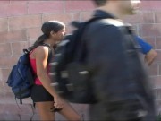 Cassidy Morgan is bending over so this guy can check her pussy wetness and tightness of her asshole. 11/16