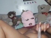 In bed playing with my pussy and cumming on my glass wand 8/16