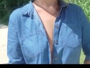 public flashing of tits in the park 2/16