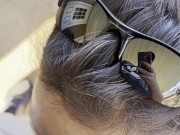 Sucking on my husband's cock outdoors 13/16