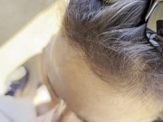 Sucking on my husband's cock outdoors 16/16