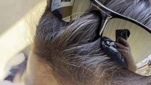 Sucking on my husband's cock outdoors