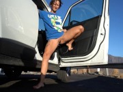 Crazy wife pees out of the car 1/16