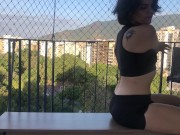 Working out on the balcony (SFW) 6/16
