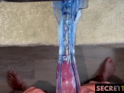 Enjoy my POV while I cum hard and listen to me moan inside that tight transparent pussy 12/16