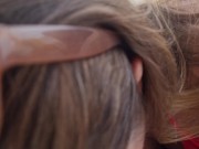 Blowjob On Urban Beach Sunbed And Swallowing All His Cum Without Losing A Drop! Almost Got Cought 3/16