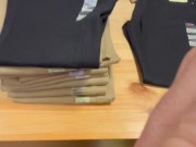 Guy jerks off in public dressing room until cum 4/16