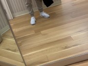Guy jerks off in public dressing room until cum 6/16