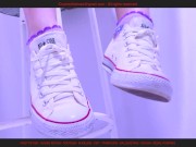 I'll make you cum under my white converse sneakers - 4K 1/16