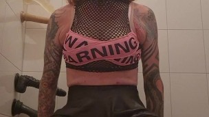 Sissy slut loves riding dildo's