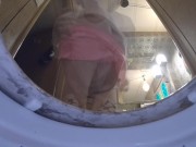 Piss Slut pisses on in her toilet with Go-Pro set up 12/16