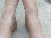 Spooky toes nail polish top of feet point of view spreading & wiggling my long toes 16/16