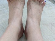 Spooky toes nail polish top of feet point of view spreading & wiggling my long toes 2/16