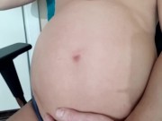 I have 8 liters of water in my belly and a workout with dumbbells🎈💪💪 More -- on my OF😈💥💥 6/16