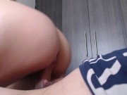 Tattooed girl rides housemate and lots of creampie and cum