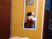 Watch how I masturbate in front of the mirror with a huge toy 3/16