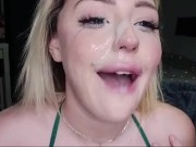 Cheating girl sends boyfriend video of her  rough deepthroating  BBC with facial 15/16