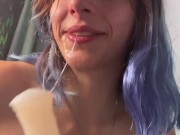 Suck 2 monster dildo in my bath 11/16