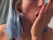 I make a double sloppy blowjob in my bath 1/16