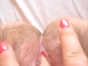 I show my hairy pussy, very close, I caressed it 13/16