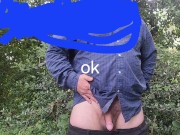 Fat guy pissing outdoors 12/16